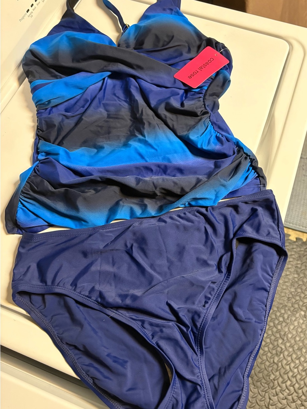 Coastal Rose Blue Gradient Tankini Set